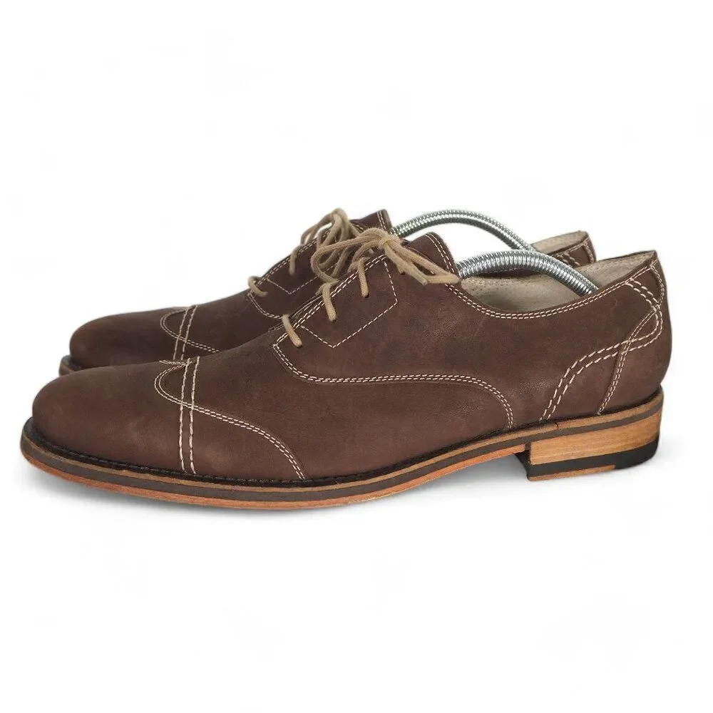 Donald‎ J. Pliner Codi Wingtip Cap Toe Nubuck Oxfords Brown Men's 10.5M